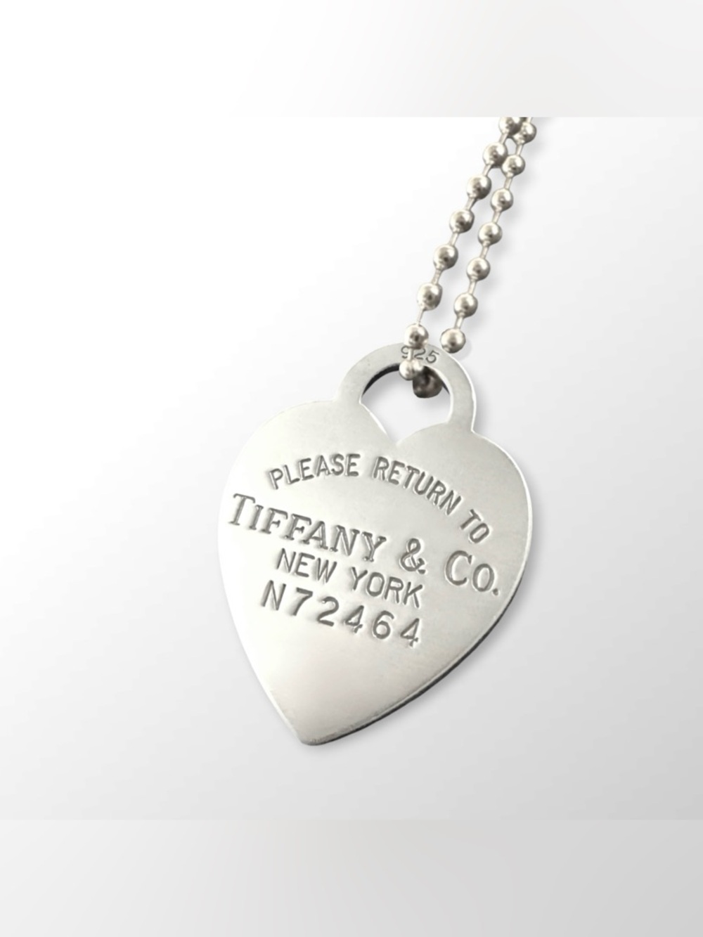 Tiffany & Co Vintage 925 Sterling Silver Return to Tiffany Lg Heart Tag Necklace